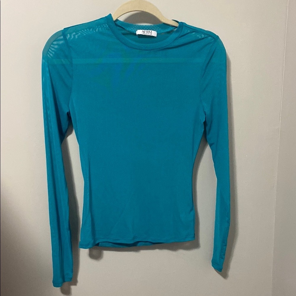 SHEIN Teal Long Sleeve Blouse